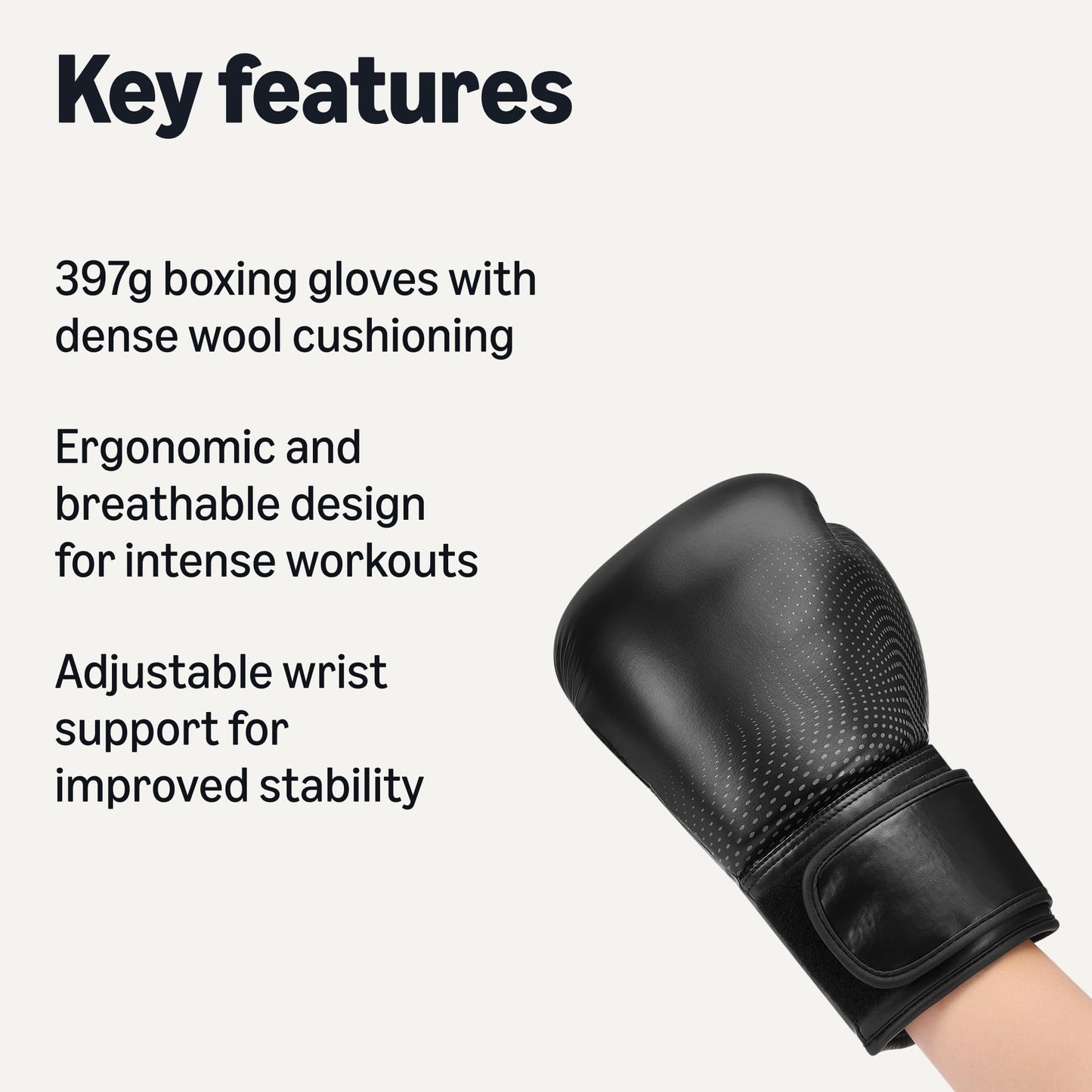 Amazon Basics Boxing Gloves for Men & Women, 14 oz, Breathable Design with Dense Wool Cushioning, Adjustable Wrist Support, Sparring, Training, Muay Thai, Kickboxing, MMA