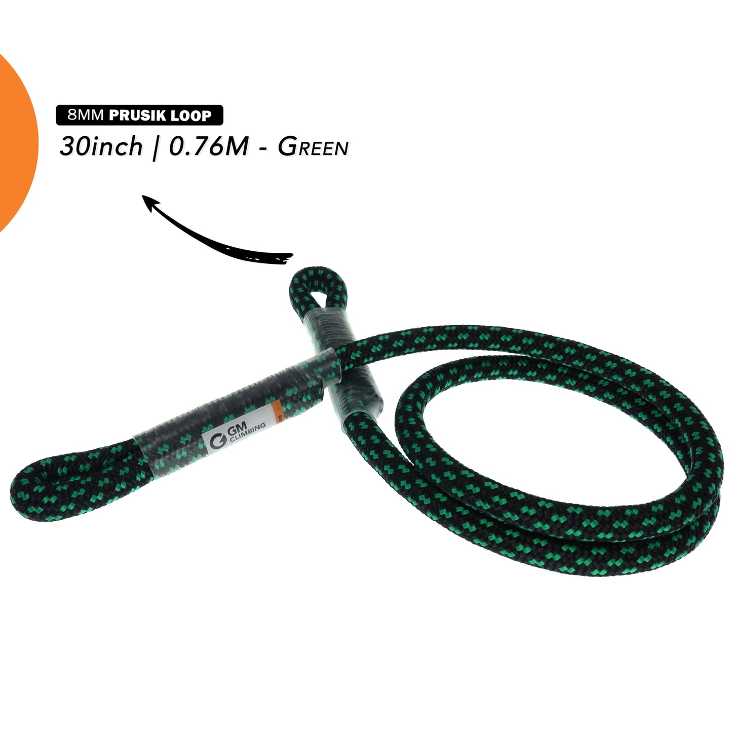 GM CLIMBING 8mm (5/16") Prusik Sewn Eye-to-Eye Pre-Sewn 45 inch