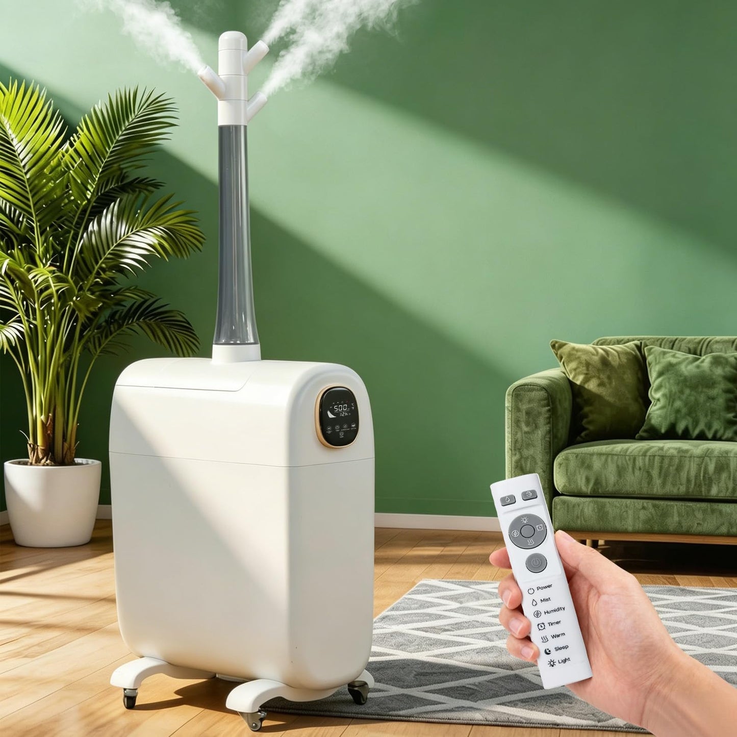 Lacidoll Humidifier Large Room 25L/6.6Gal,3000 sq.ft Commercial Whole House Humidifier,Top-Fill Humidifiers for home with Extension Tube, Ideal for Plants, Office, Warehouse & Greenhouse