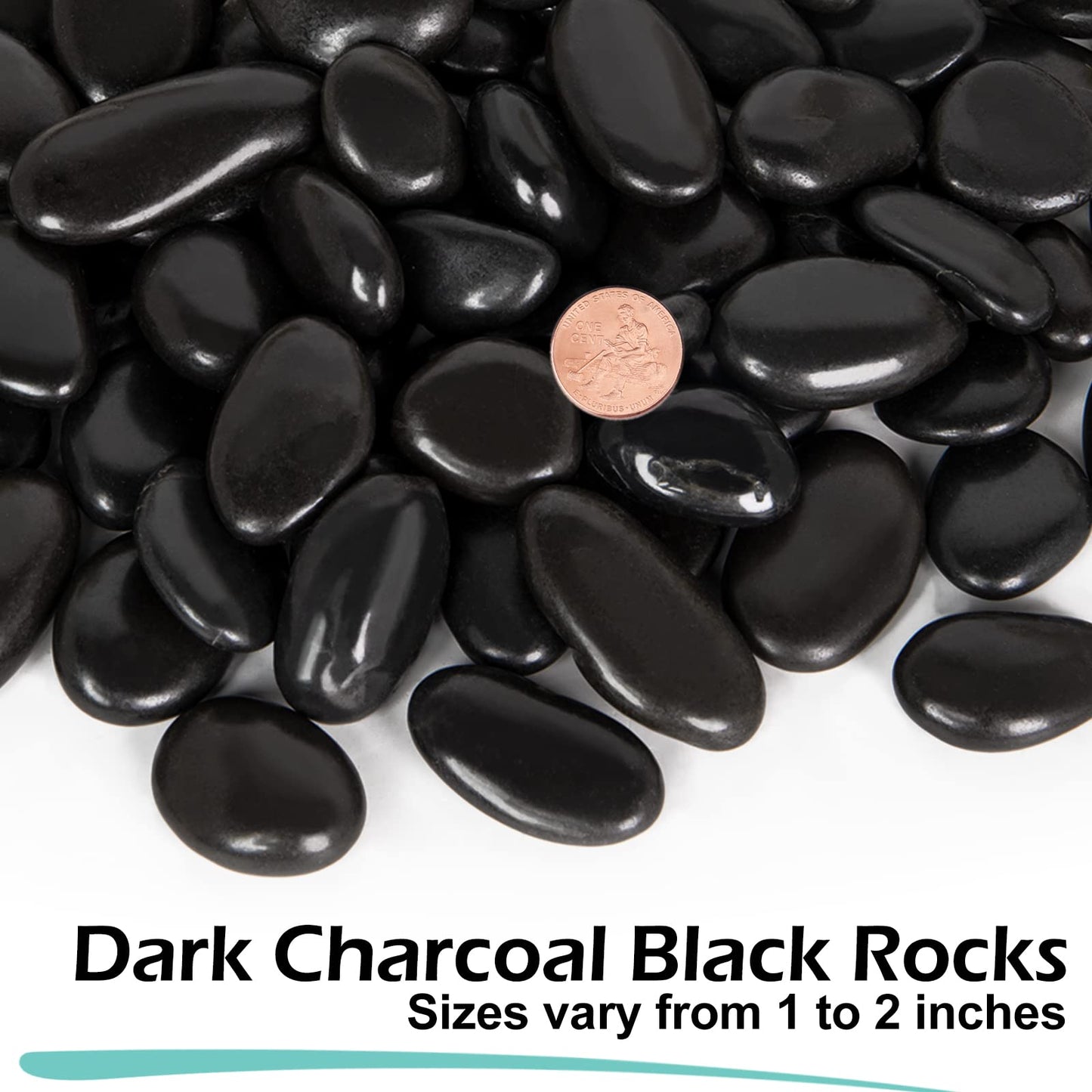 GASPRO 15 Pound Black River Rocks and 15 Pound Mix Decorative Polished Pebble, for Plants, Succulents, Landscaping, Garden, Vase Filler and More