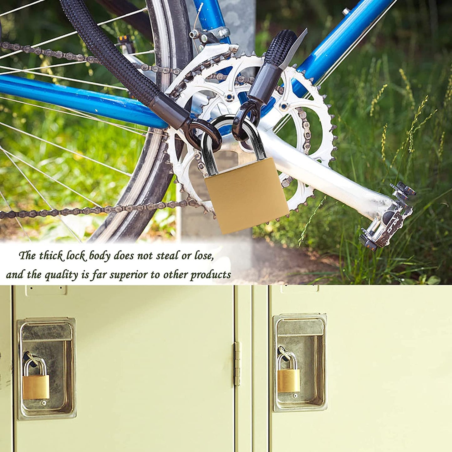 XFJSAK 2 Pcs Small Keyed Padlocks, Locker Lock, Locks with Keys 32mm, Gold, Compact, Hardened Alloy, Securing Luggage, Gym Lockers