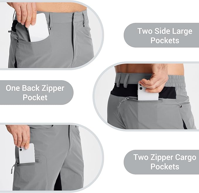 CRYSULLY Men's Hiking Cargo Shorts Outdoor Summer Lightweight Quick Dry Casual Shorts with 5 Pocket