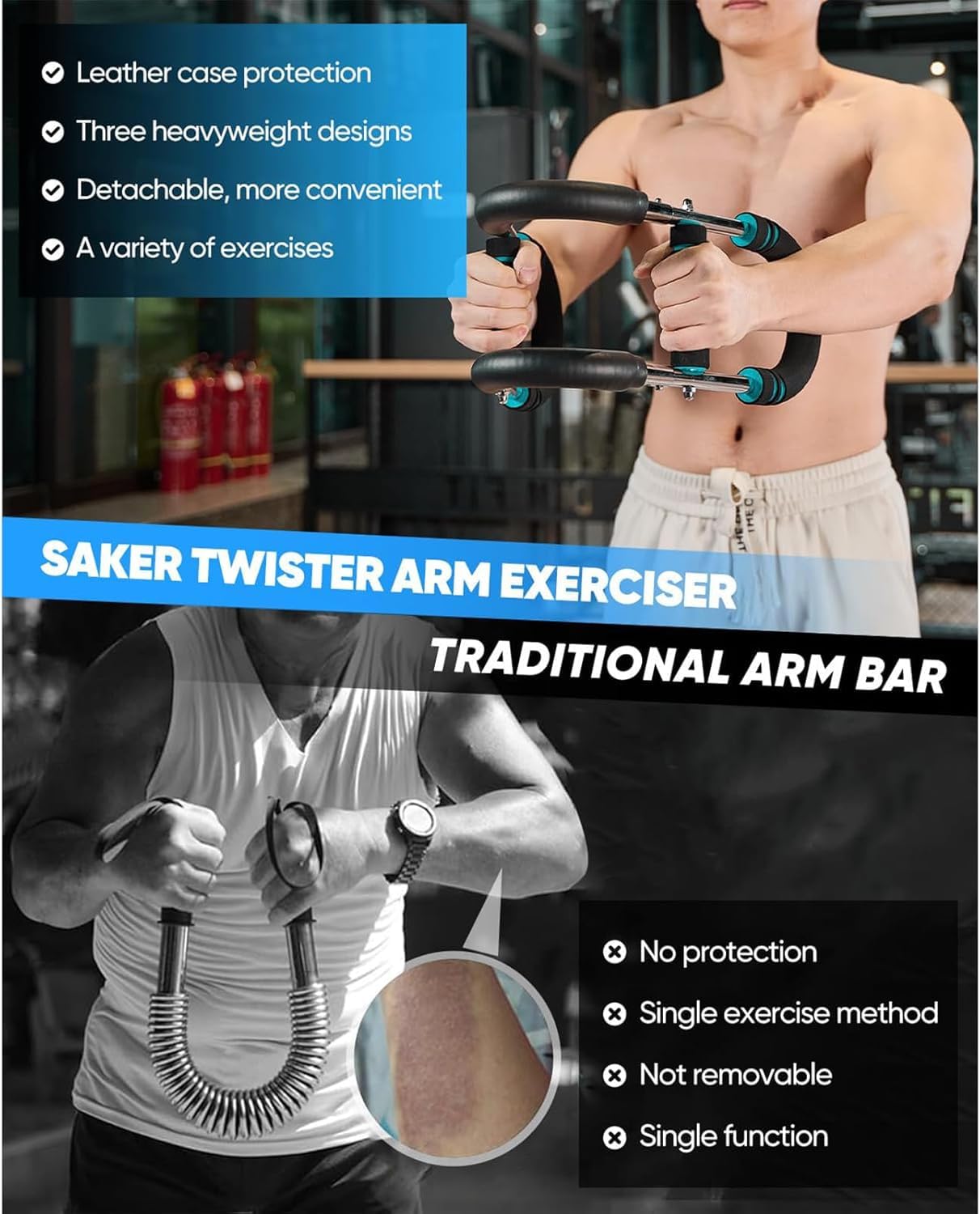 Twister Arm Trainer, Adjustable 40-100lbs Chest Workout Equipment, Chest Trainer for Men, Shoulder Muscle Training Fitness Equipment, Detachable Design Fitness Anywhere