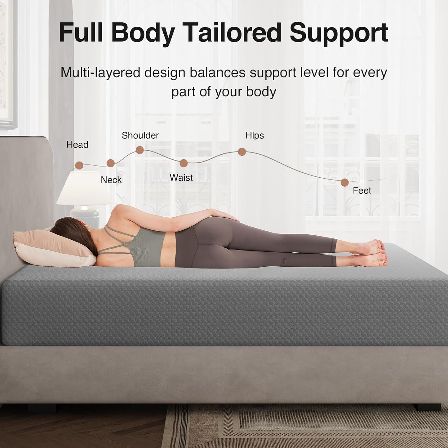 Novilla King Size Mattress - 12 Inch Memory Foam for Cool Sleep & Pressure Relief | CertiPUR-US Certified