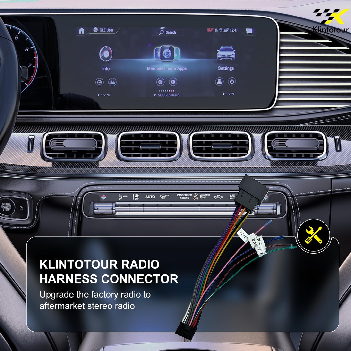 2003-2015, 16Pin Aftermarket Radio Wiring Adapter Compatible with Volkswagen Android Car Stereo Harness with SWC