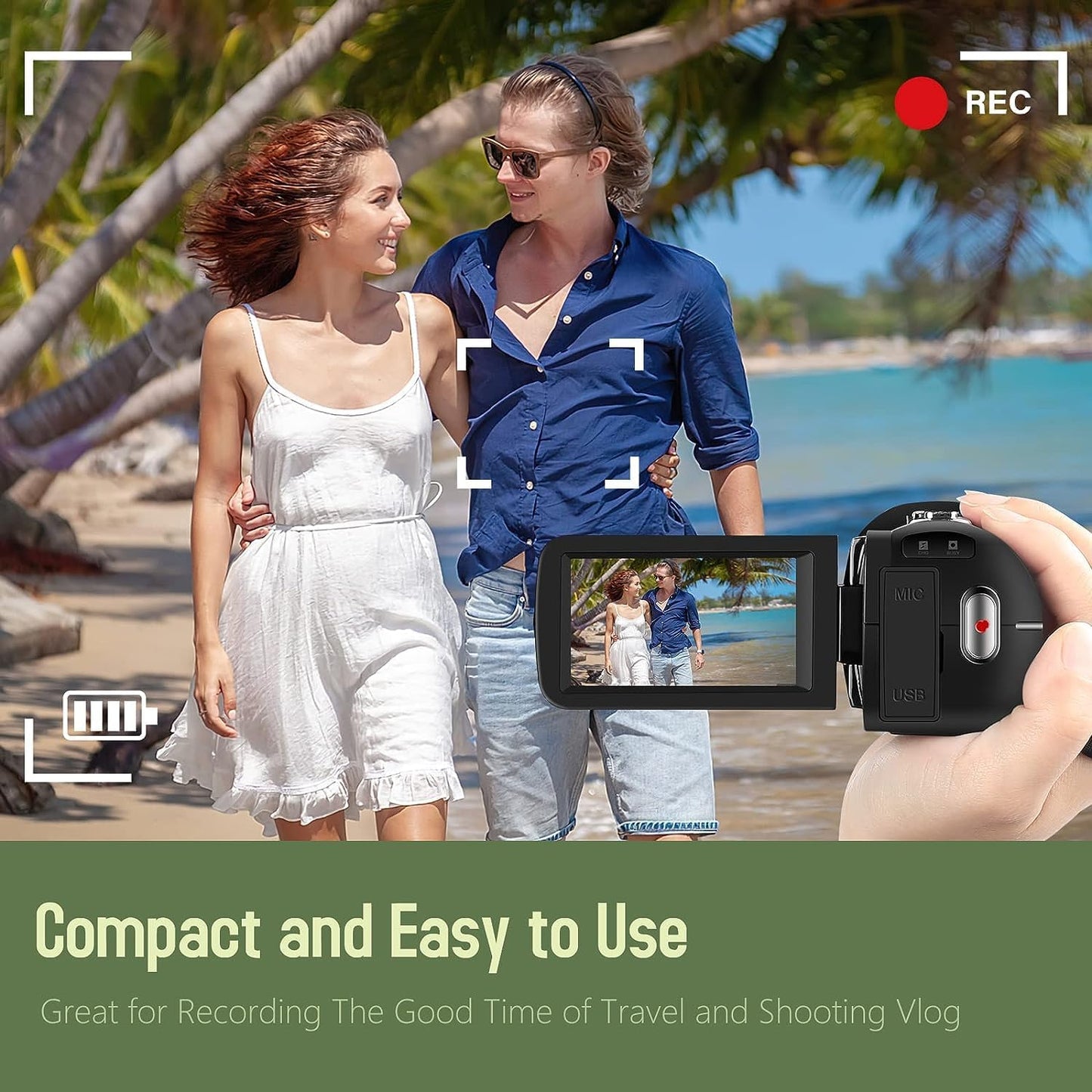 Zorlsk 2.7K 42MP 18X 3.0 Inch 270 2 Video Camera Camcorder, Digital Zoom Vlogging Camera for YouTube, Rotation Screen