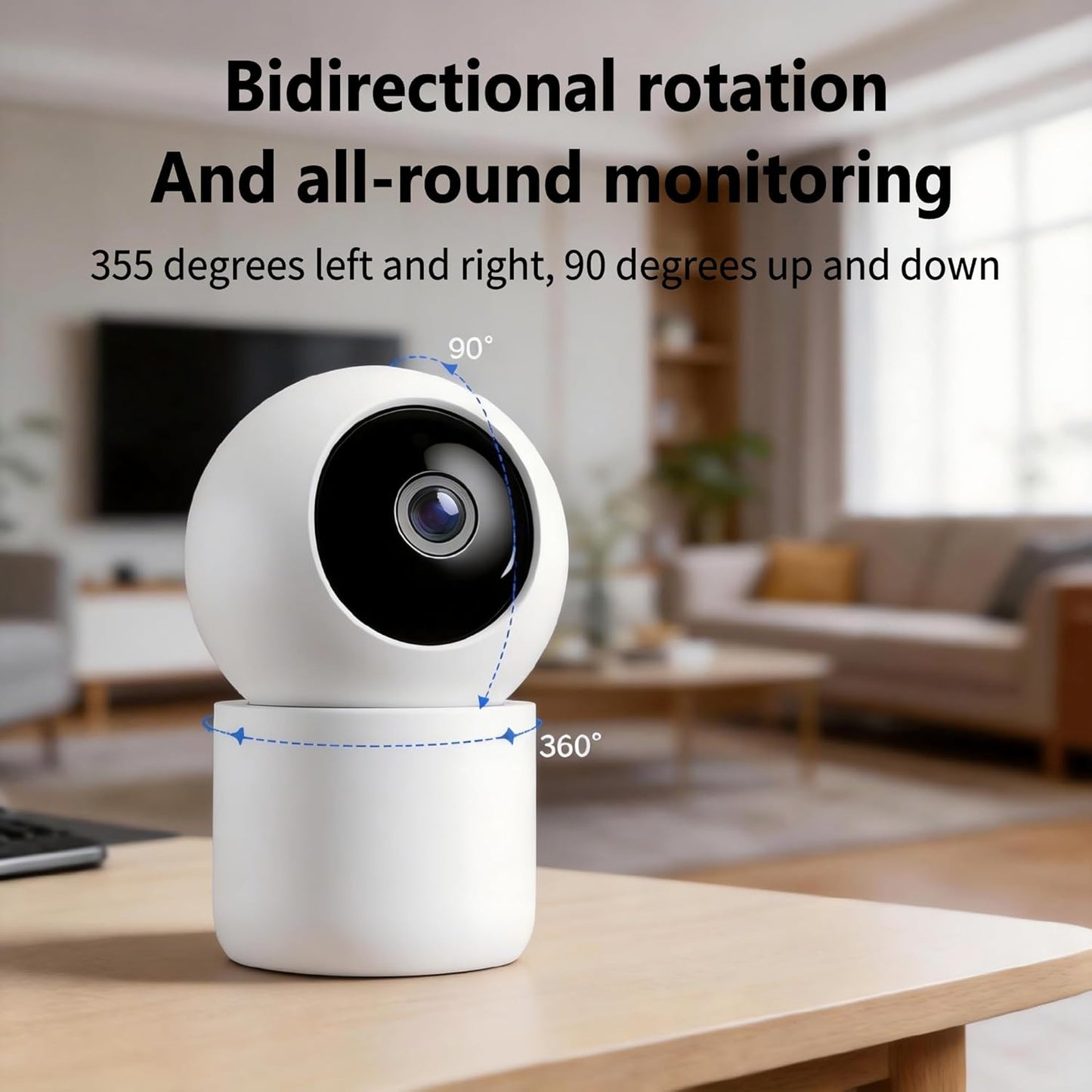 Jinvocloud 2K 3MP, 345 (128G 2 Indoor Pan/Tilt Home Security Mobile Tracking Camera Degree Wireless WiFi Webcam/Monitor