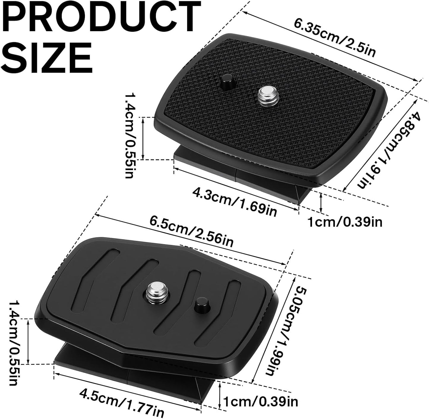 Alrhso 2 Pack 43mm 45mm Tripod Quick Release Plate Camera Mounting Adapter, and Tripods Attachment Compatible with a