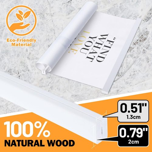 Benjia Magnetic Light Wood Poster Frame - 36x24, 36x48, 36x12 for Photos & Artwork | White Finish
