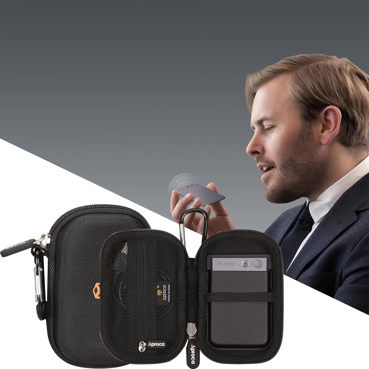 Aproca Case Compatible with PLAUD Note/Note Pro AI Voice Recorder, Portable Hard Storage Bag for Accessories -Black