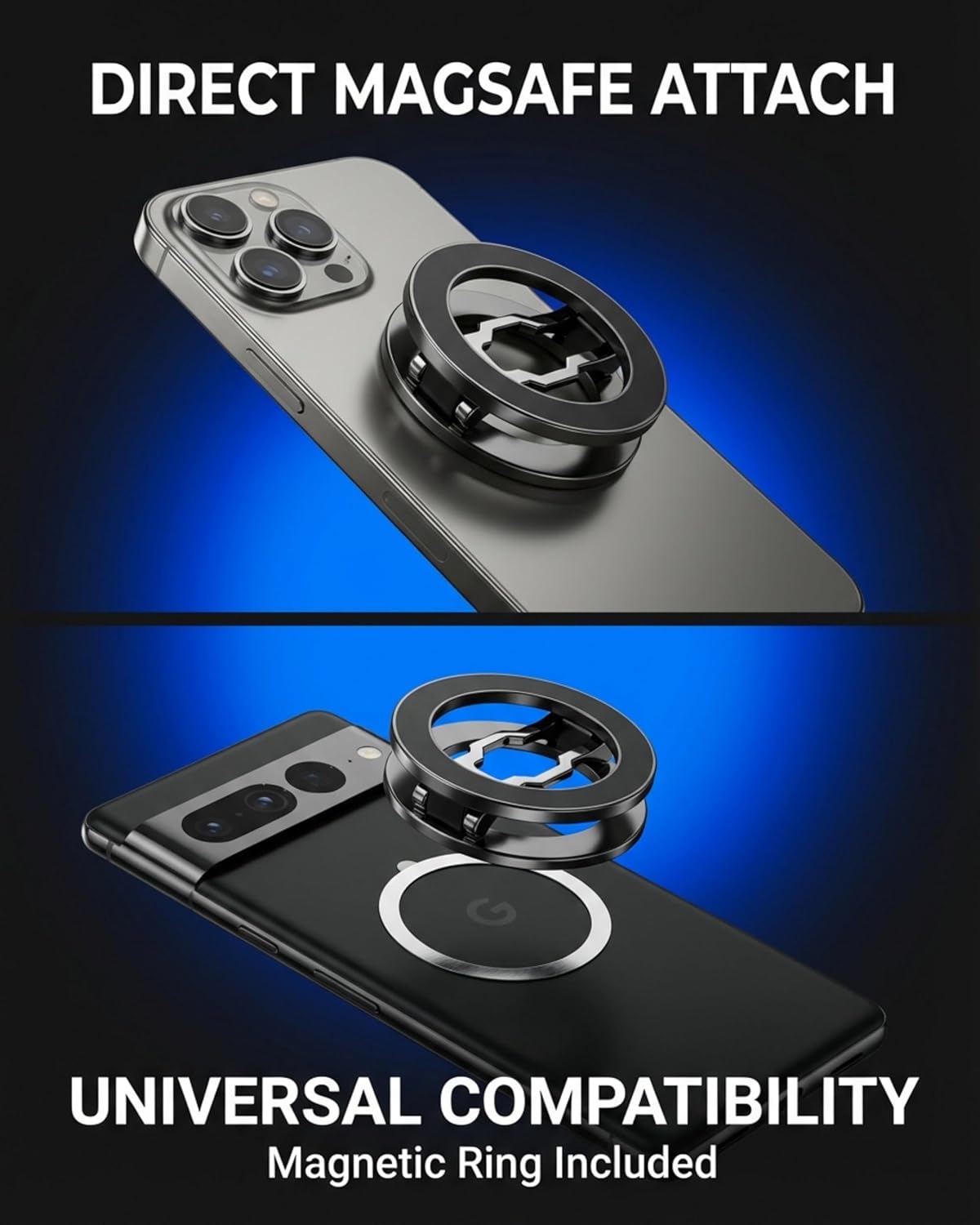 BLAUBECK Thick Gym Magnetic Phone Mount & Stand Dual-Sided Strong Magnet Holder for MagSafe & Android All Metal Zinc