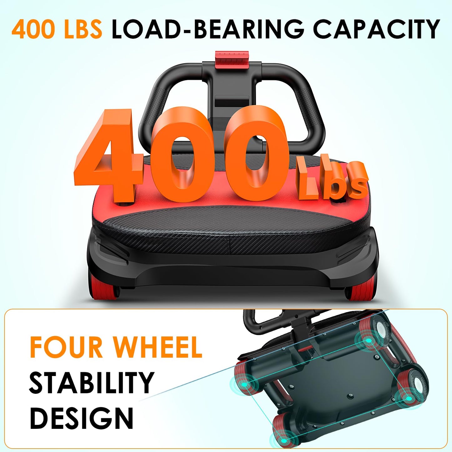 FIAMERMOR 2026 ab roller wheel - 4 wheel elbow support abdominal wheel automatic rebound abdominal fat burning weight loss core training equipment home/gym