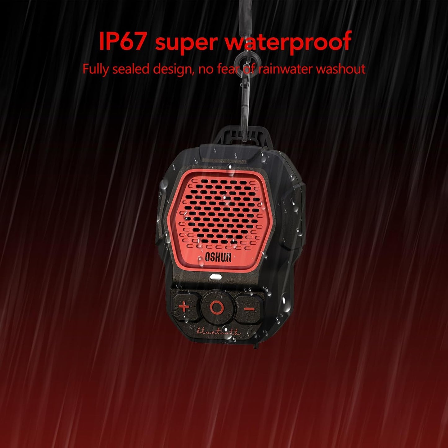 MFish IPX67 4X Wearable Bluetooth Speaker, Clip-On Mini Portable Speaker with Built-in Mic for Hands-Free Calls
