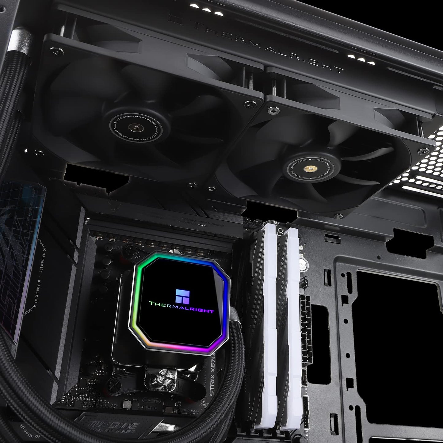 Frozen 240 3300RPM,TL-E12 Fan2,Water AM4/AM5,Intel LGA1150/1151/1200/1700/2011 Thermalright Prism Black CPU Liquid