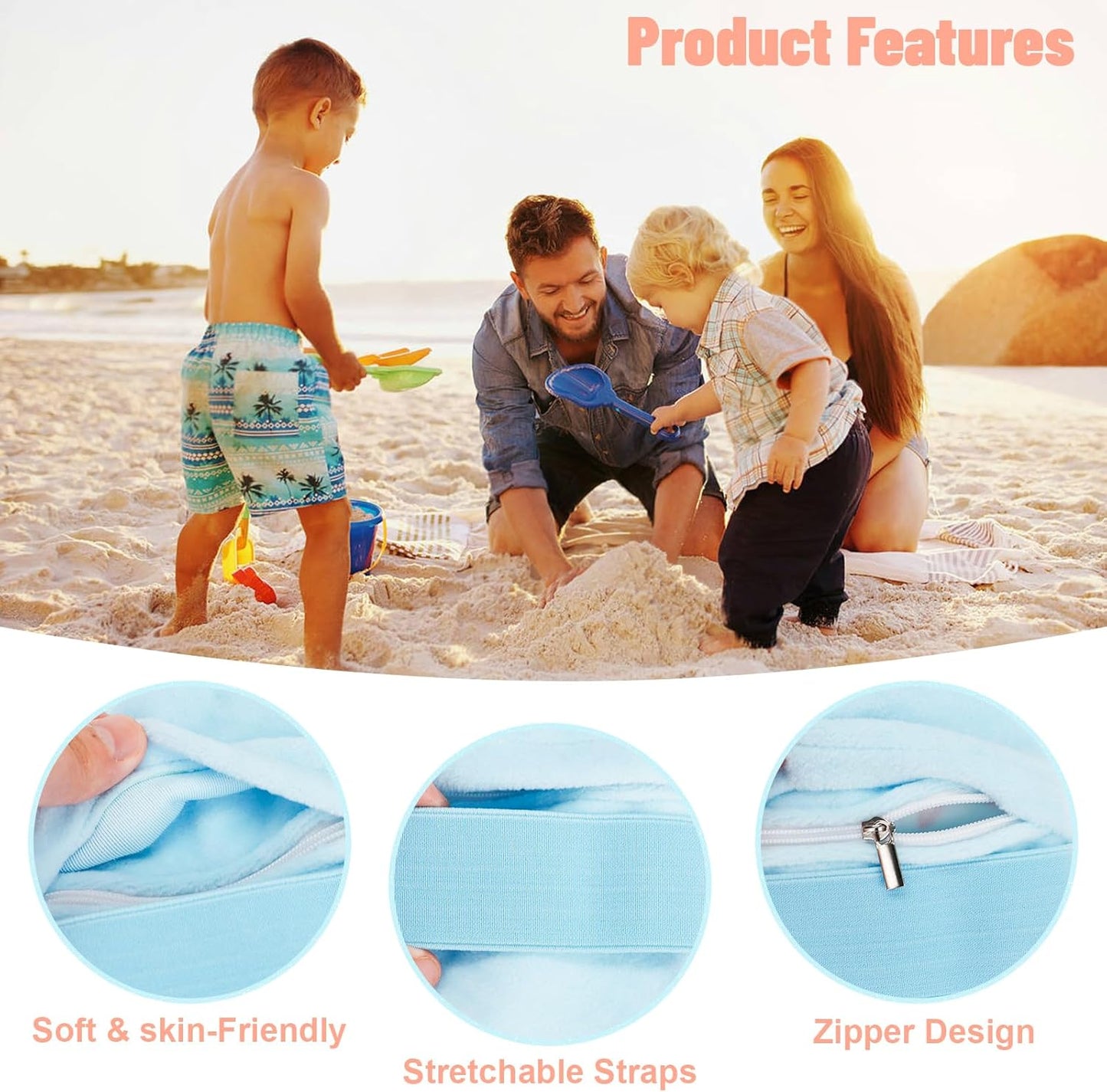 2Pcs Sand Remover for Beach Kids and Adults, Baby Powder Sand Removal Bag, Baby Beach Essentials