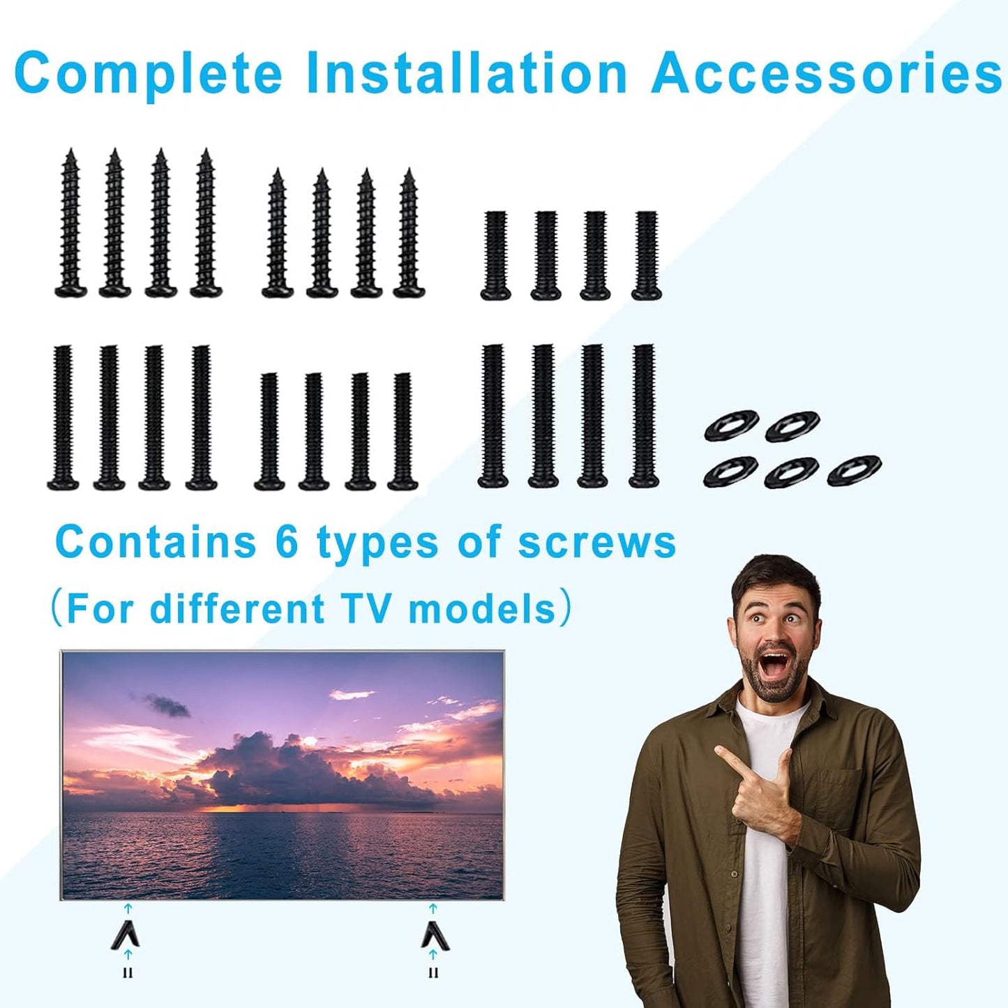 Yususipa 28 32 40 43 49 50 55 65 Inch 28S405 32S305 40S325 43S425 43S431 50S431 50S435 55S425 TV Legs for TCL TV Stand