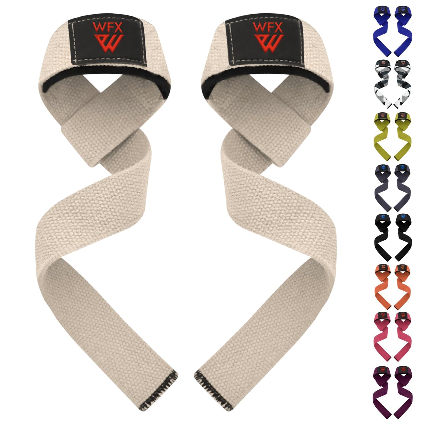 Weight Lifting Straps Wrist Support Padded Neoprene Gym Cross Training Hand Bar weightlifting Straps Fitness Bodybuilding Power Exercise Grips Deadlift Men Women (Half White)