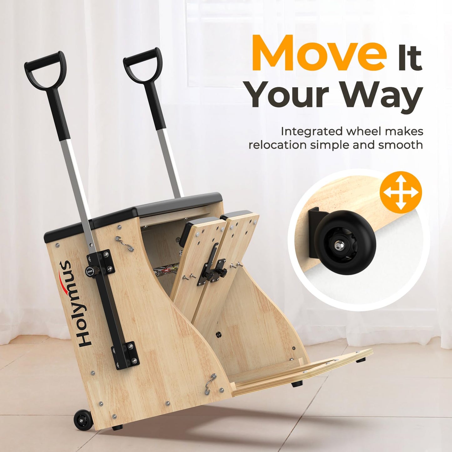 Holymuss Pilates Chair with Handles, Upgrade Split Pedals & Resistance Bands - Professional Adjustable Fitness Chair for Home, Studio & Gym Use - Customizable Resistance Levels