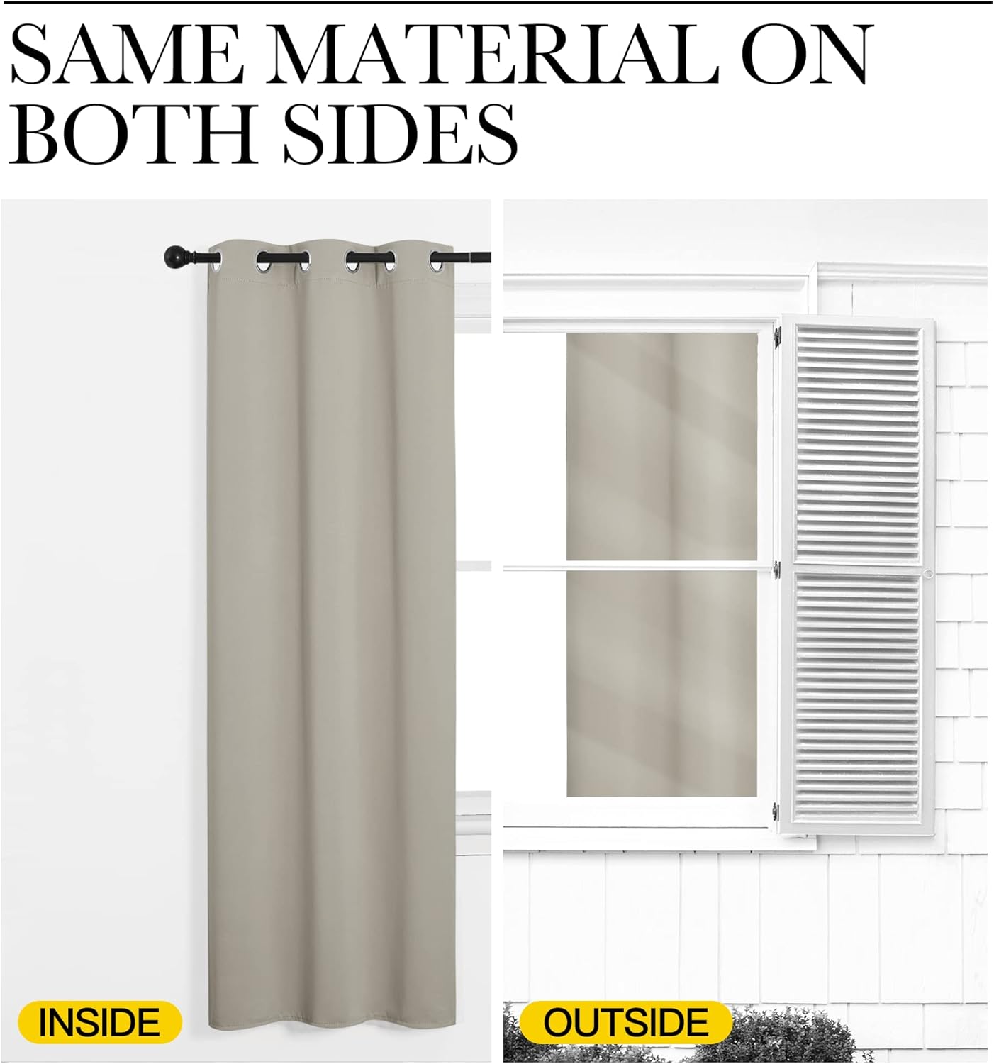 NICETOWN Room Darkening Short Curtain Panels - Thermal Insulated Grommet Drapes (Natural, 2 Panels, W34 x L45-Inch)