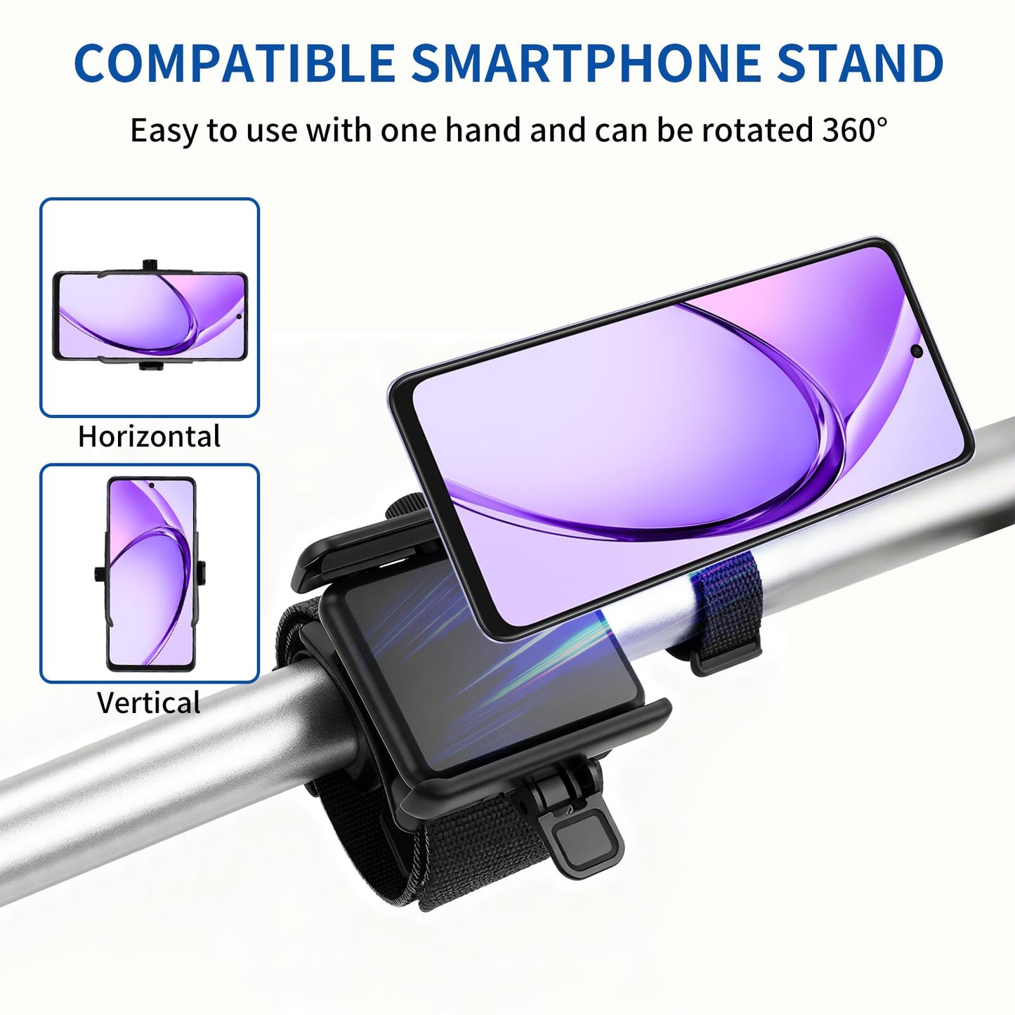 Wristband Phone Holder, No Screen Blocking, 360° Rotating Wrist Phone Mount, Memory Lock, Quick Release, for Android, iPhone 17/16/15/14/13 Pro Max/Pro/Mini/12/11/SE/Xs/XR/8 Plus, Fits 4–6.7" Phones