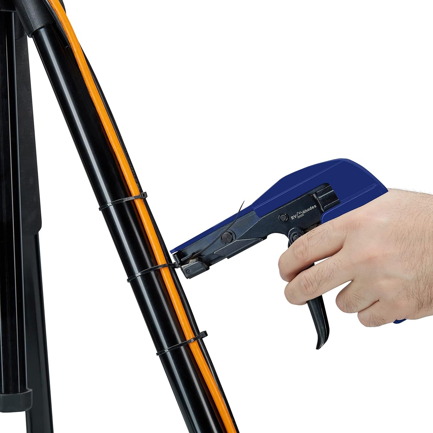 42709 1/4- Zip Tie Gun/Cable Tie Install Tool, Adjustable Tension with Built-In Cutter, for Nylon Ties up to Blue