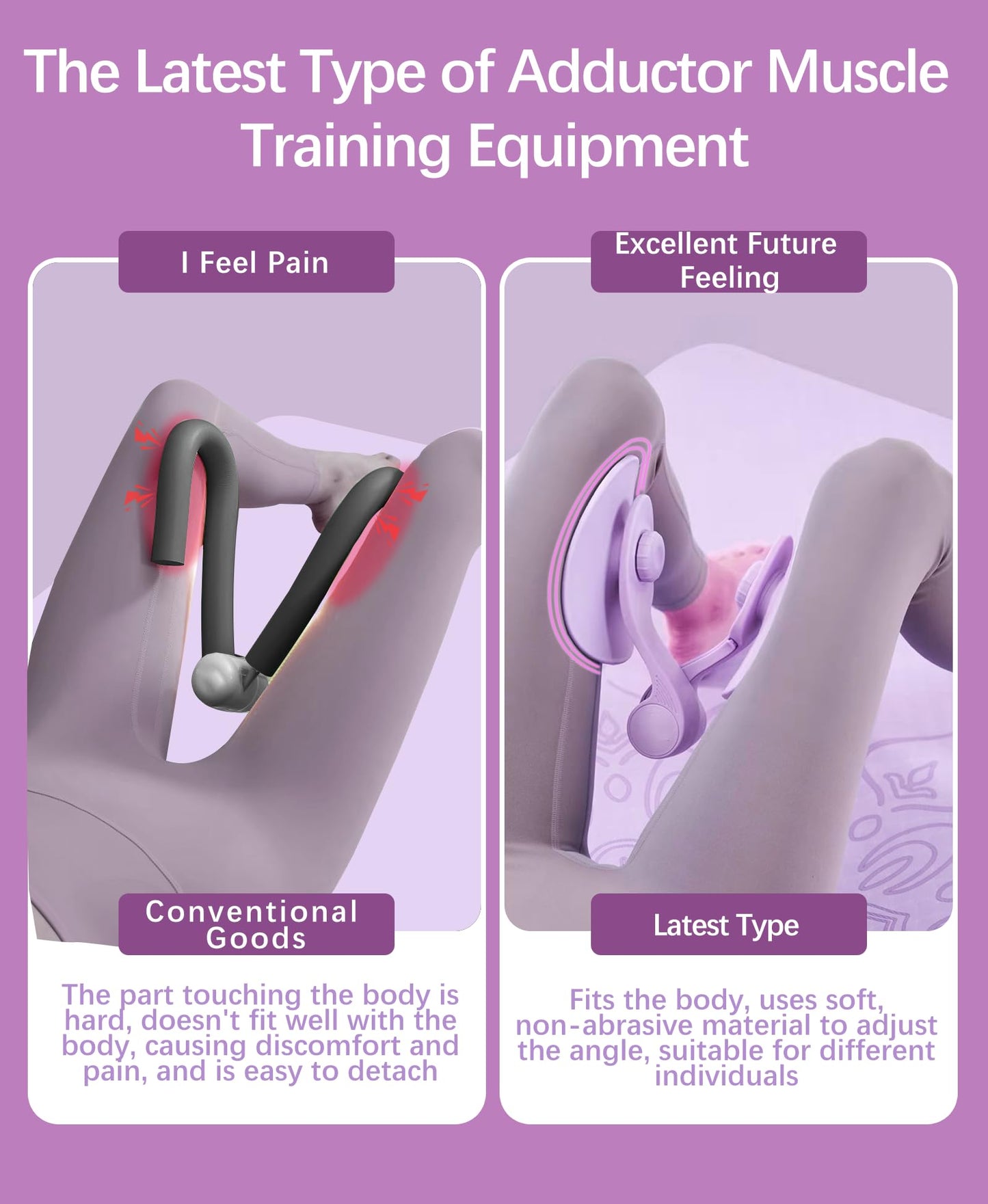 Tinrief 35 LB Thigh Exerciser Kegel Exerciser, Pelvic Floor Trainer, Kegel Trainer for Postpartum Rehabilitation, Trimmer Inner Thigh, Thigh Toner Workout (35LB Purple)