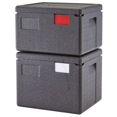 Cambro Cam GoBox Black Plastic Top Loading Half Size Pan Carrier - 15 2/5" L x 13" W x 10 1/10" H