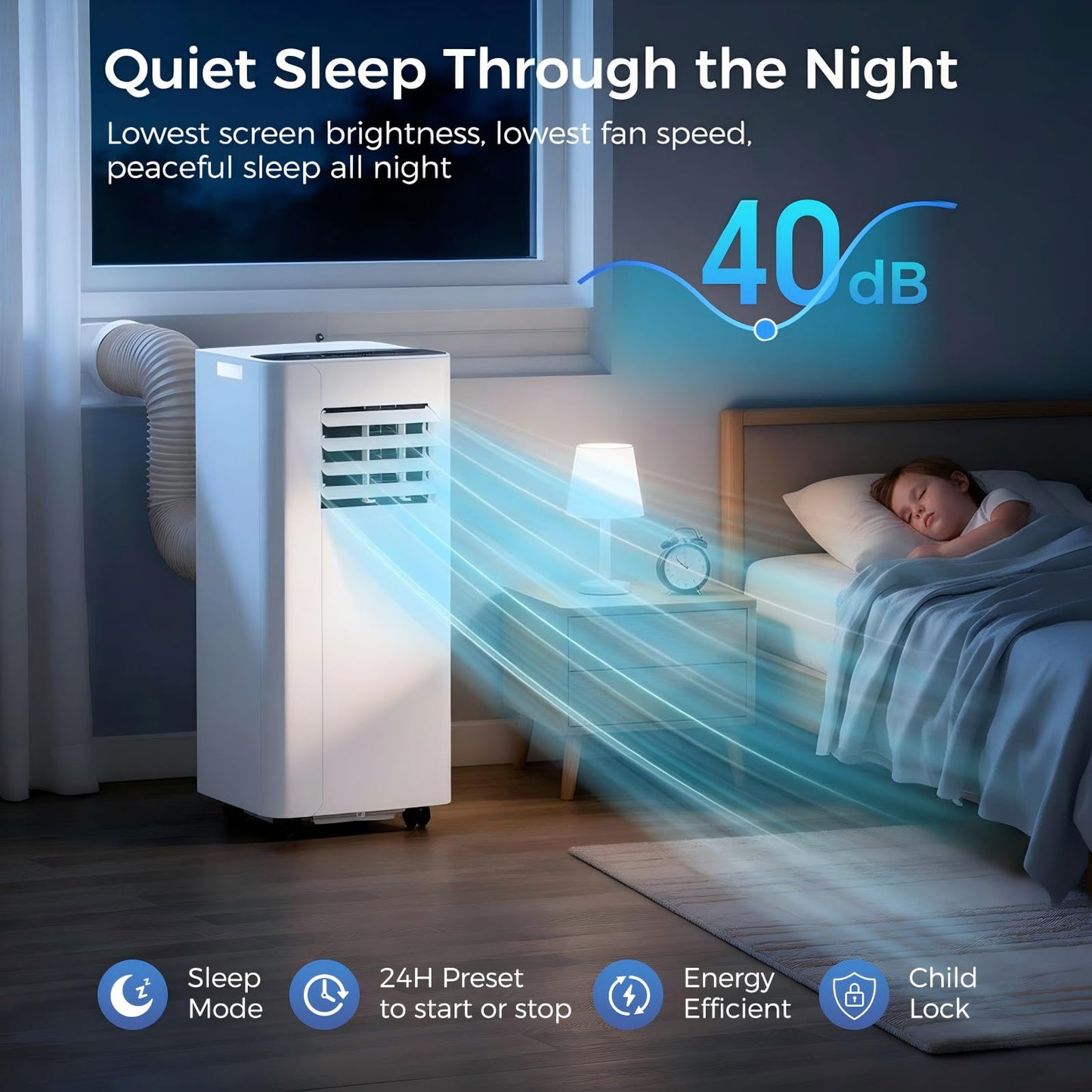 URBANITE 16000 BTU Portable Air Conditioner, Smart WiFi APP & Remote Control, 5-in-1 AC Unit Cools up to 750 Sq.Ft, 40dB Ultra Quiet Dehumidifier/Fan/Sleep Mode, Easy Installation for Bedroom & Office
