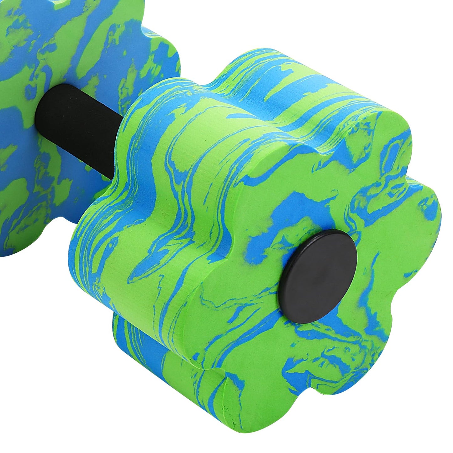 Camouflage Aquatic Dumbbells, Set of 2 Water Aerobic Exercise Foam Dumbbell Pool Resistance, Water Aqua Fitness Barbells Hand Bar Exercises Equipment for Weight Loss (Green)
