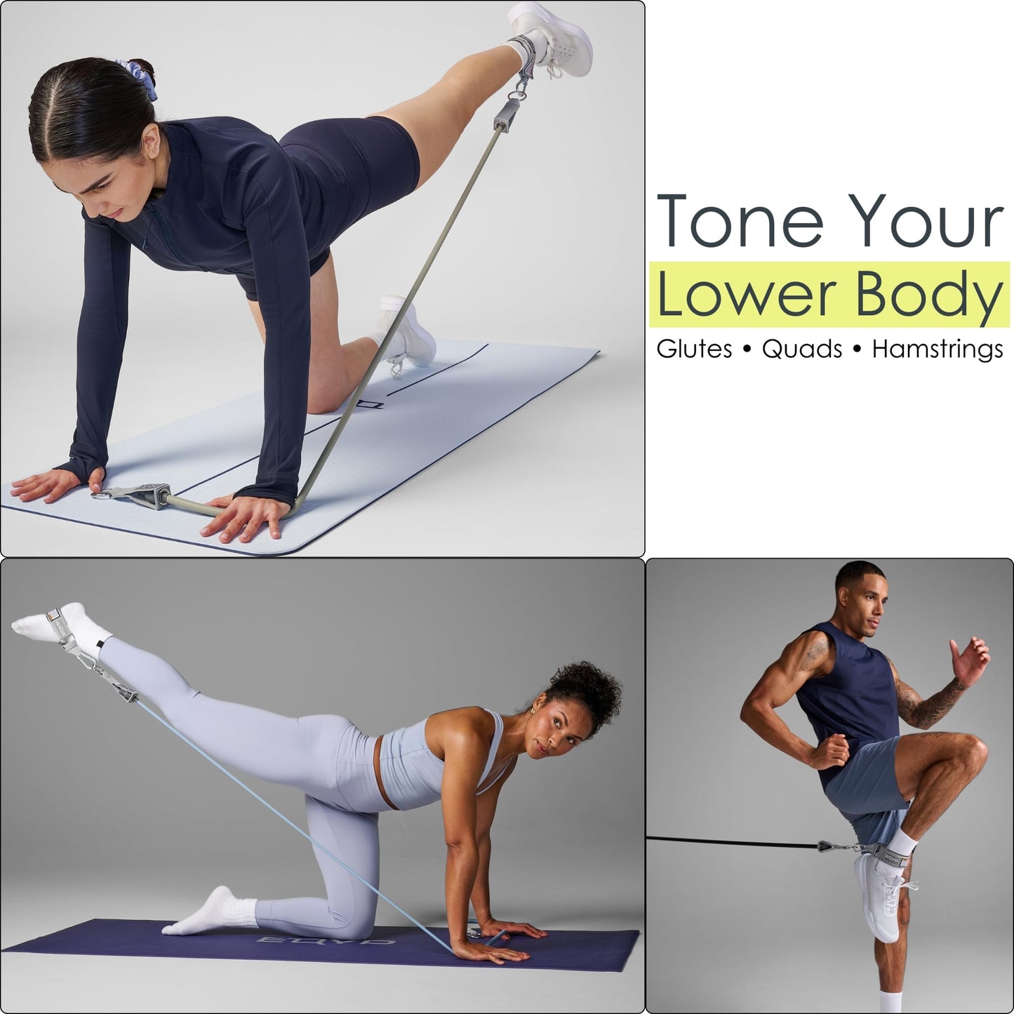 EQYP Resistance Band Ankle Strap – Adjustable Cuff Attachment for Resistance Bands for Working Out, Gym Fitness Equipment, Cable Machines, Glute Kickbacks & Leg Training