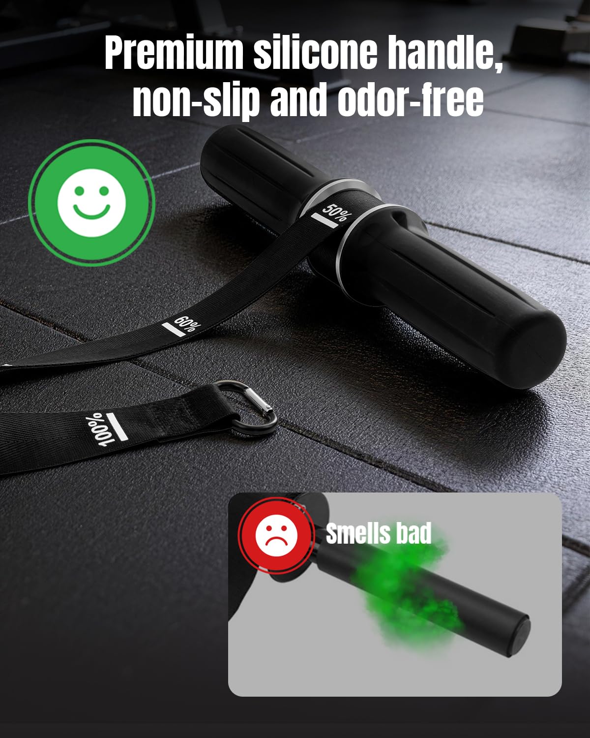 MARCHMARS Forearm Strengthener & Forearm Exerciser, Wrist Roller with Thick Silicone Handle, Forearm Trainer with Heavy-Duty Nylon Strap for Muscle Building, Grip Strength and Recovery