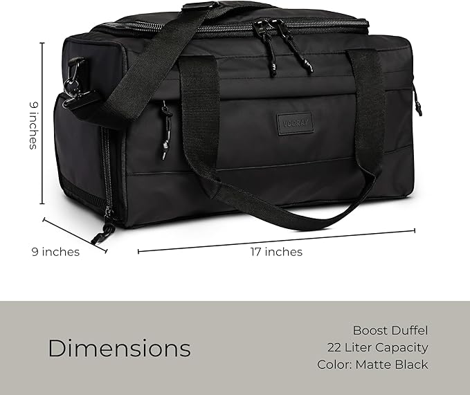 Vooray 22L Boost Duffle Bag – Small Gym Bag for Men and Women, Lightweight Travel Duffel with Shoe Compartment, Durable Sports Tote for Fitness, Training, Overnight Use, and Weekend Trips
