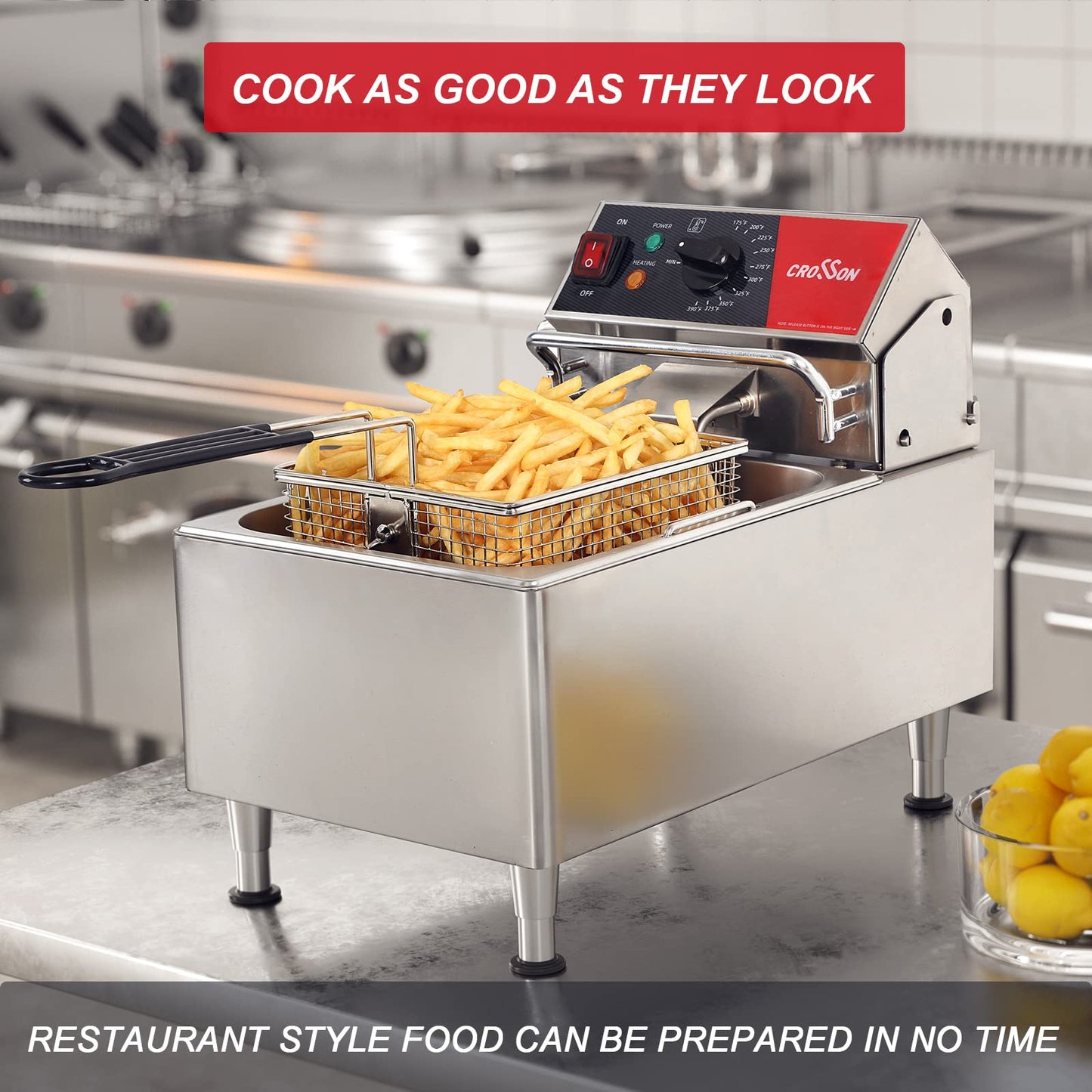 Commercial Countertop Electric Deep Fryer and Griddle