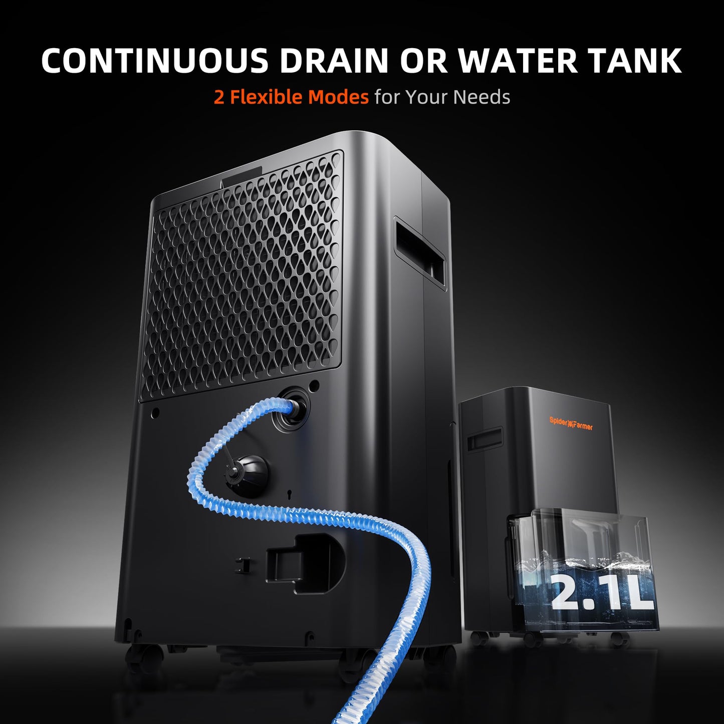 SPIDER FARMER Dehumidifier,38 Pints Plant Dehumidifier with Drain Hose,Temperature & Humidity Sensor Probe,24H Timer Function, Compressor Entfeuchter for Grow Tent,Home and Basement