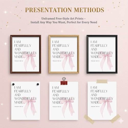 DTLGTG Coquette Pink Bow Wall Decor - Set of 4 Aesthetic Posters for Teen Girls | 8x10in Unframed Art Prints