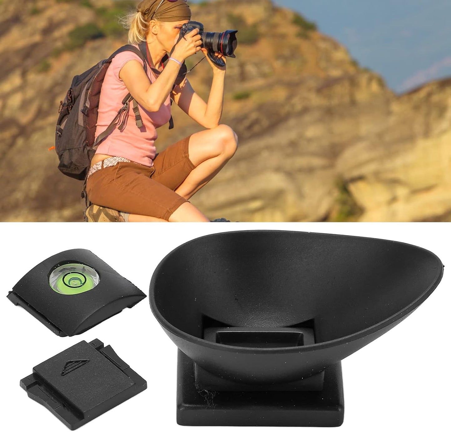 22MM 5D 6D 70D Camera VIEWFINDER Eyecup Rubber Cover with Spirit Level