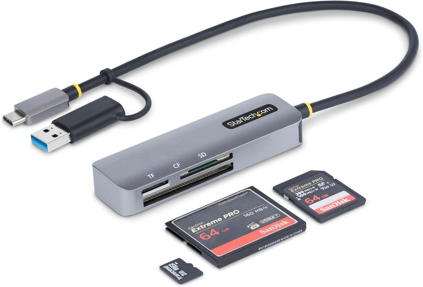 StarTech.com 3.0 StarTech USB Multi-Media Memory Card Reader, SD/microSD/CompactFlash, USB-C External Card Reader