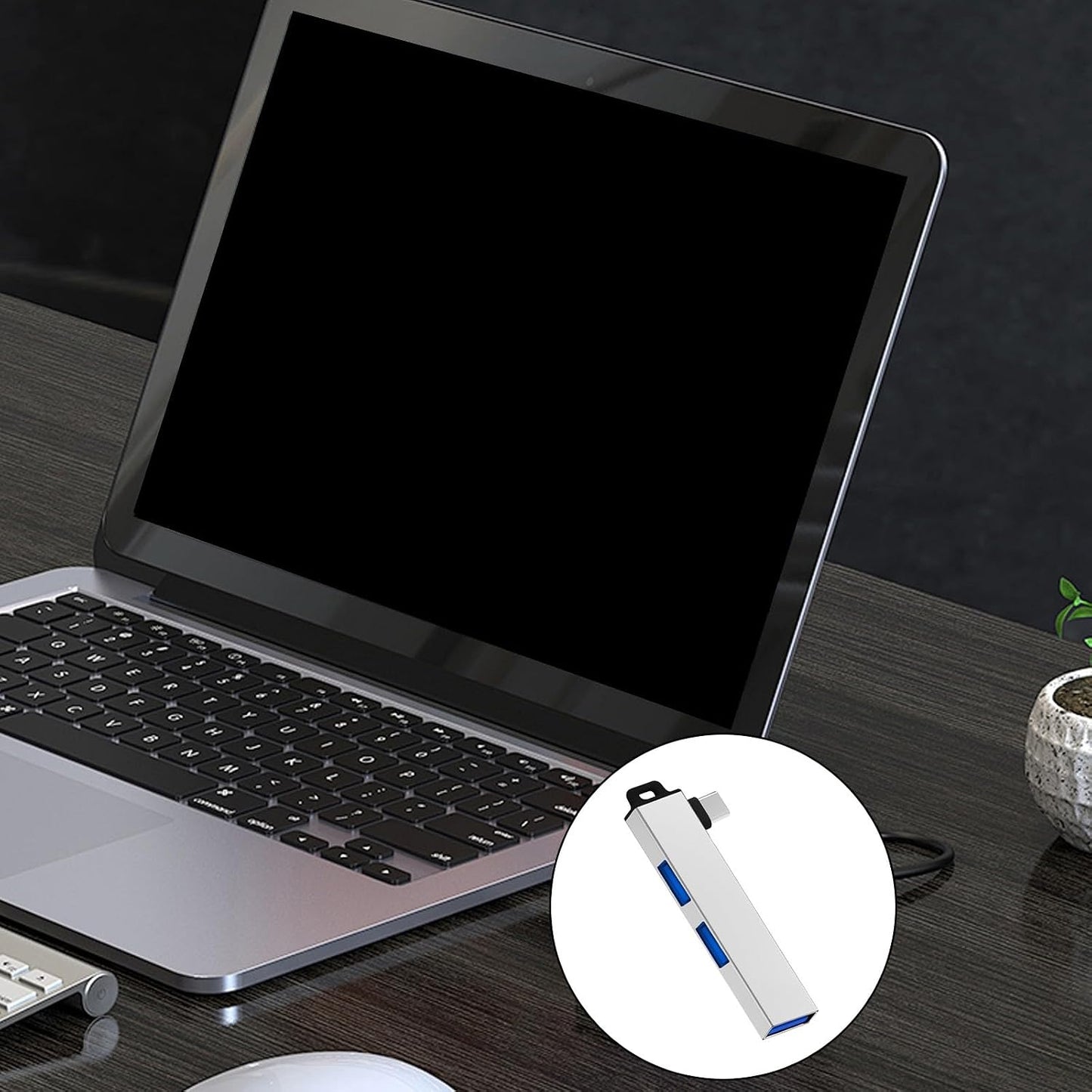 MHADBKH USB3.0 3USB Aluminum Alloy Type C Hubs Expander with Port for Window Linux and Androids Devices Stable Data