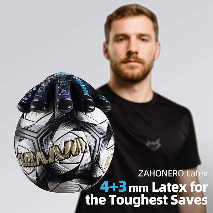 WVVOU Soccer Goalie Gloves for Adults and Youth, High Performance Goalkeeper Gloves with 5 Detachable Finger Saves, Soccer Gloves with 4mm Sticky Latex Palm