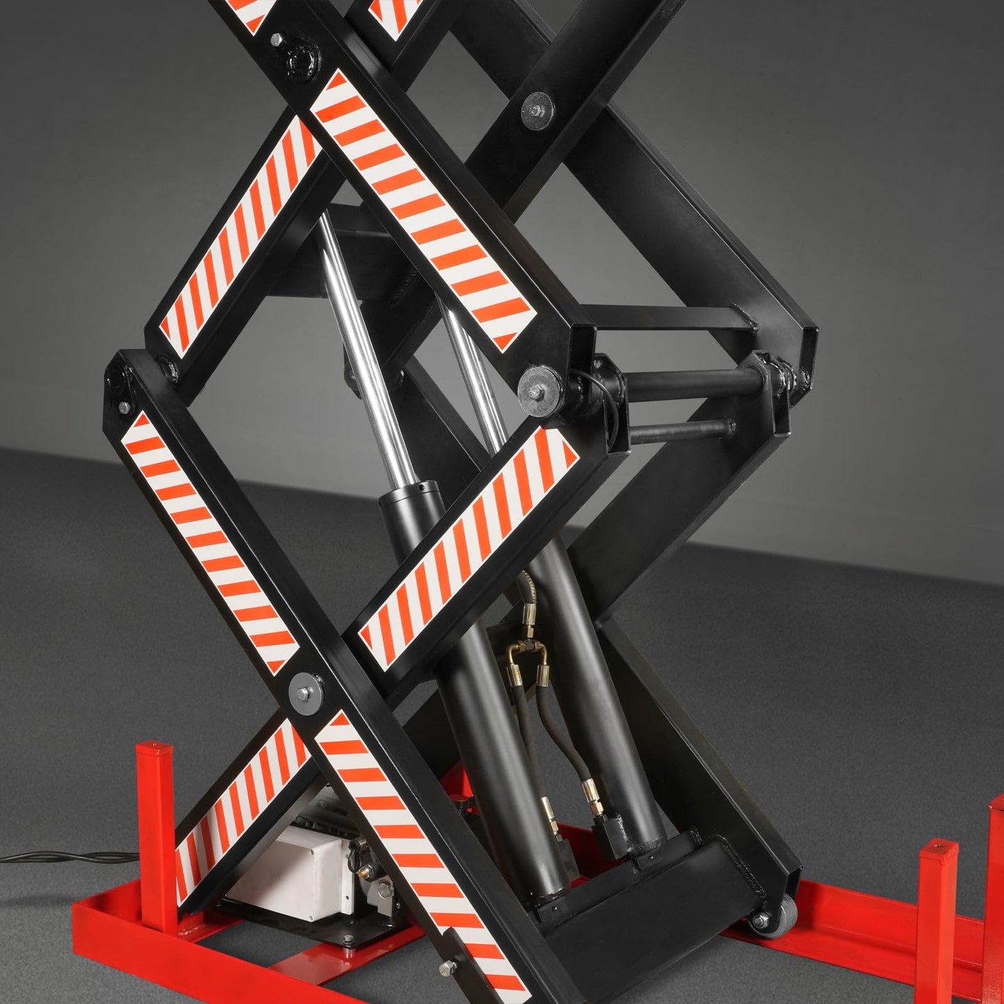 Mechmaxx 4400 lb Capacity Stationary Electric Hydraulic Double Scissor Lift Table – 63" x 39.4" Platform, 70.1" Lift Height, UL Certified Motor,Model ELTD44L