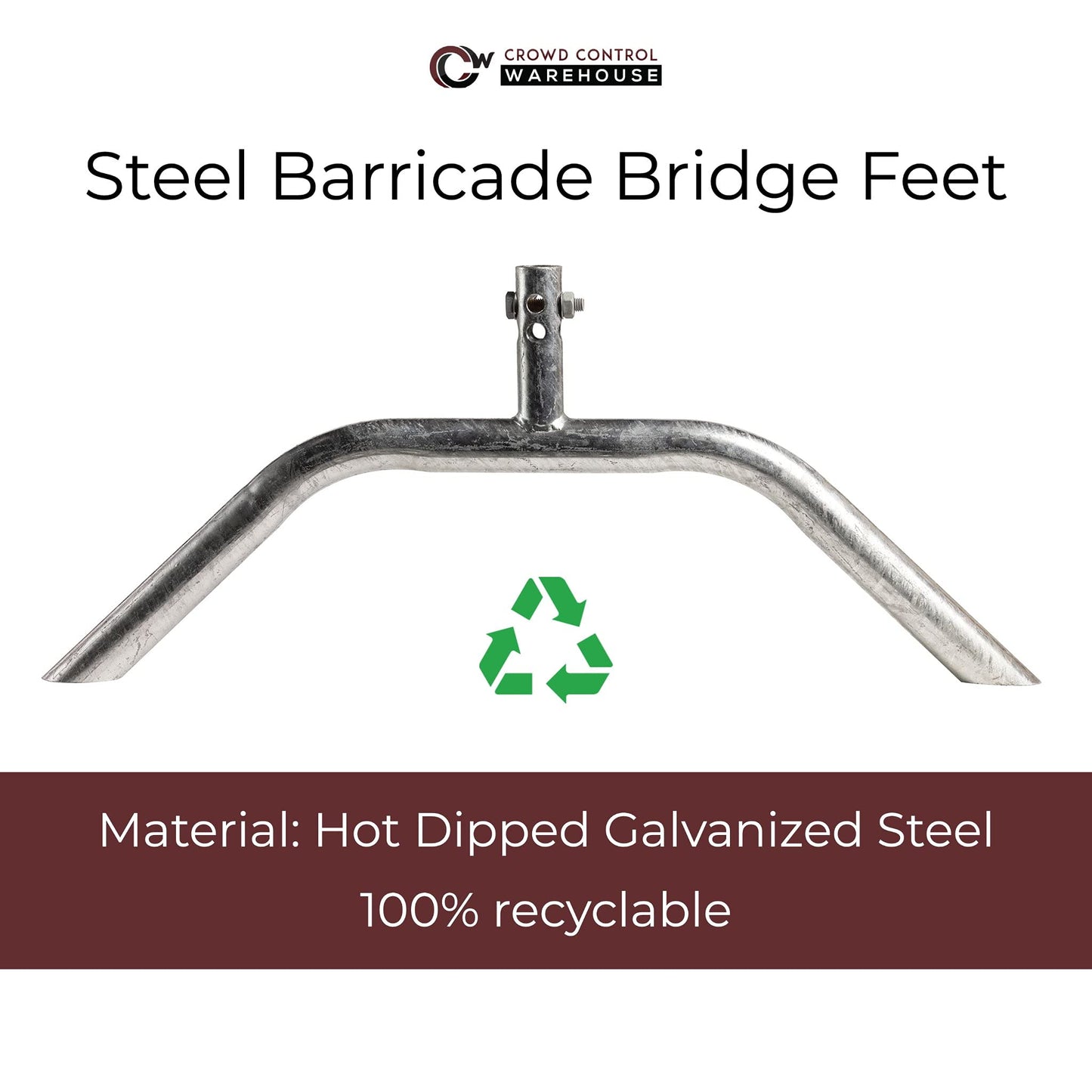 Angry Bull Barricades Metal Interlocking Steel Barricade (8.5 Ft. Heavy Duty, Bridge Feet, Black Powder Coated, Set of 10)