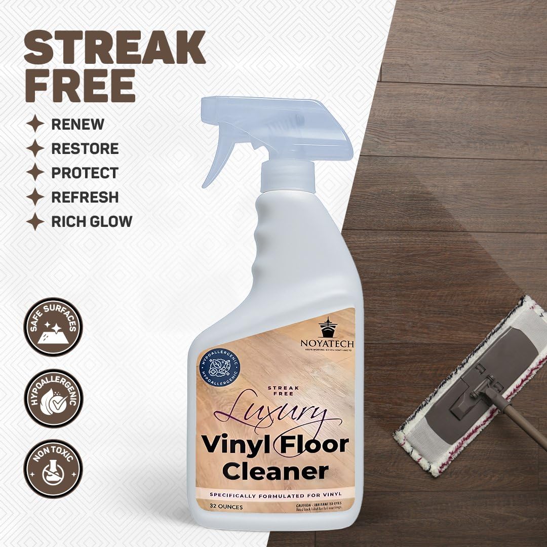 LVP Floor Cleaner. Streak-Free Luxury Vinyl Floor Cleaner. For Hardwood, Laminate, and Natural Wood Flooring. Pet Safe, Non-Toxic, Eco-Friendly.