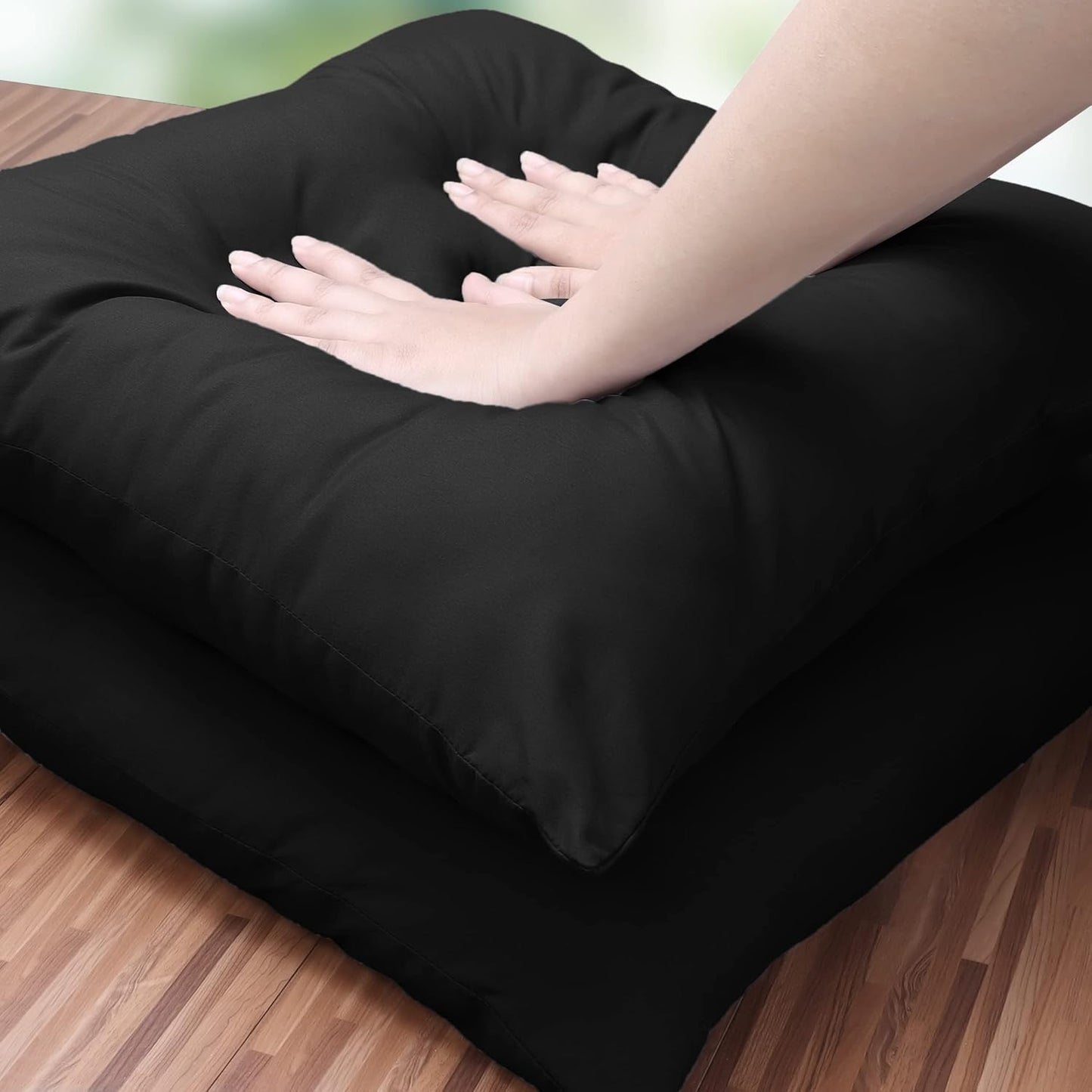 Utopia Bedding Pillow Inserts - Set of 2, 18x18 Black Decorative Cushions for Sofa & Bed - Soft & Fluffy