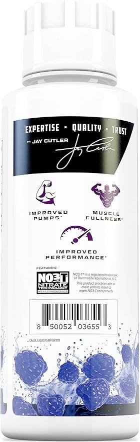 Liquid Pump - Glycerol and Arginine Nitrates for Optimized Pump pre-Workout Liquid Caffeine Free Non stim pre-Workout for Energy and Performance and nictic Oxide Booster | Blue Raspberry Flavor