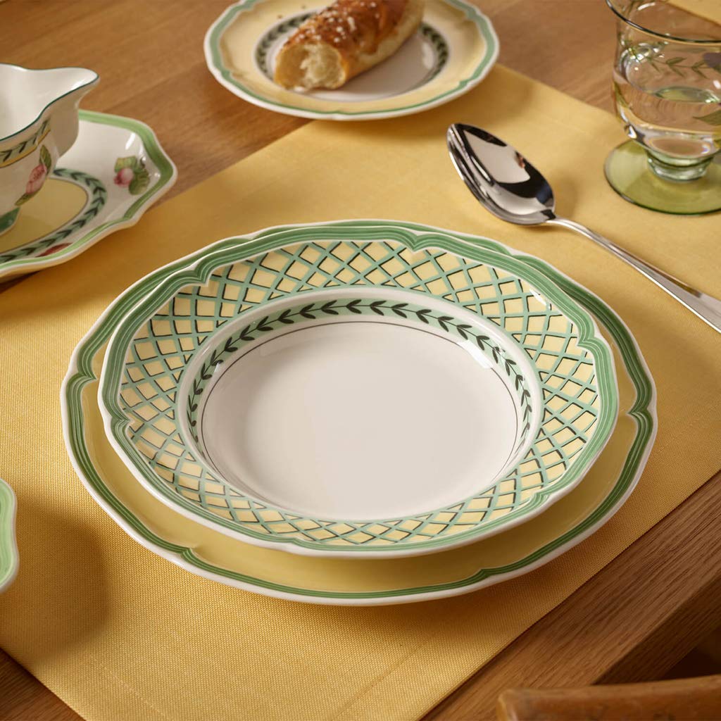 Villeroy & Boch French Garden Orange Rim Soup Bowl, Premium Porcelain, Made in Germany, 9 in Diameter, 9 oz Capacity