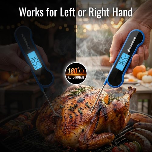 Instant Read Meat Thermometer - Skiennix Digital Food Thermometer with ±0.5℉ Precision | Ideal for Cooking, BBQ, and Gifts - Blue