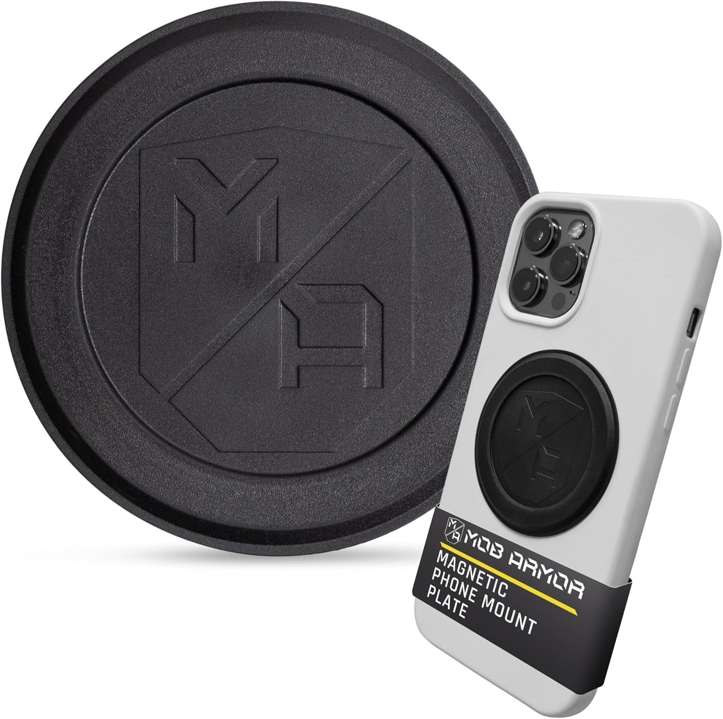Mob Armor Magnet Flex Plate - Magnetic Phone Mount Compatible for iPhone & Android, Wireless Charging Compatible - 2mm Slim Rubber Magnetic Plate for Car Mounts, Home & Gym, Supports MagSafe Devices