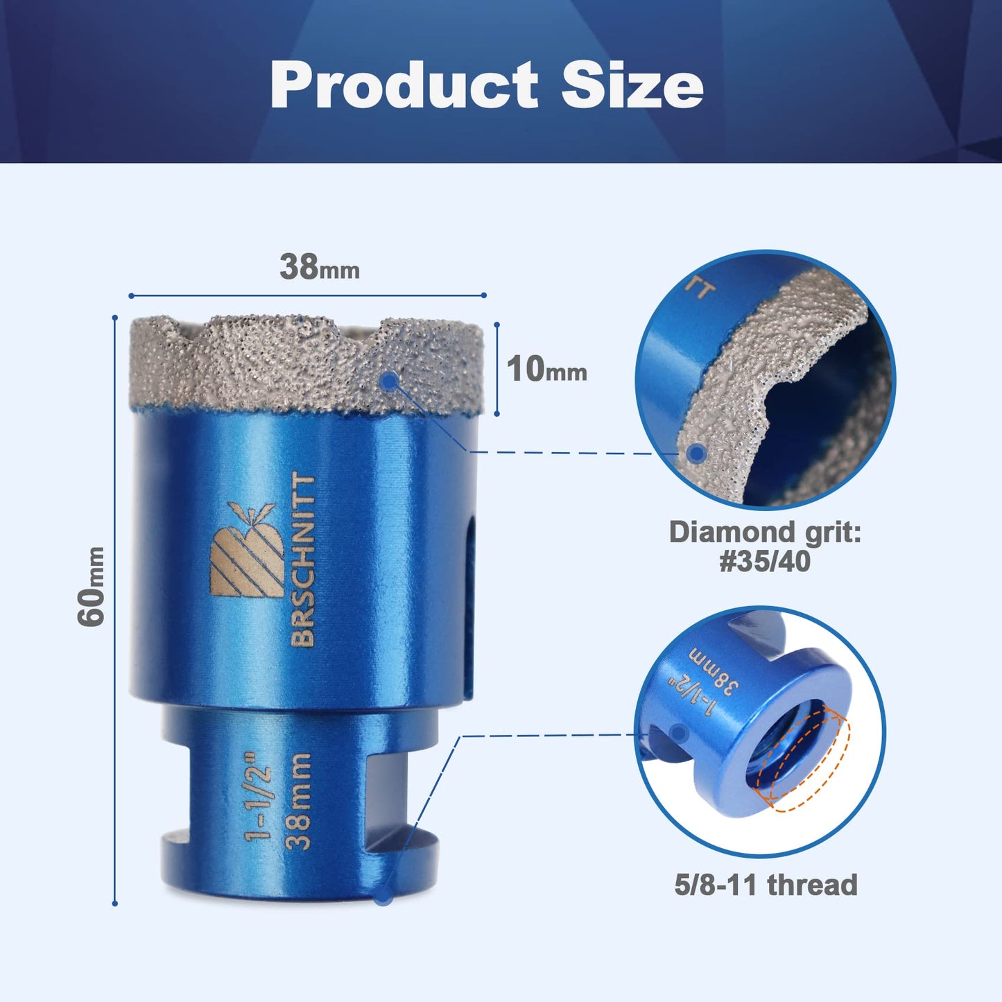 Diamond Core Drill Bit for Porcelain Tile Ceramic Marble Granite Diamond Core Drill Bit Set - 1/4"-4" Tile Hole Saw
