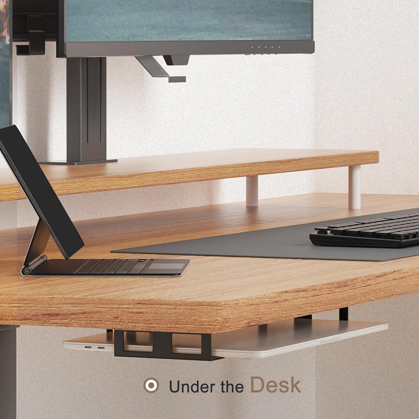 Joythink 3 Universal Under Desk Metal Mount Laptop Holder Tray with Anti-Scratch Under Table Hidden Docking Station