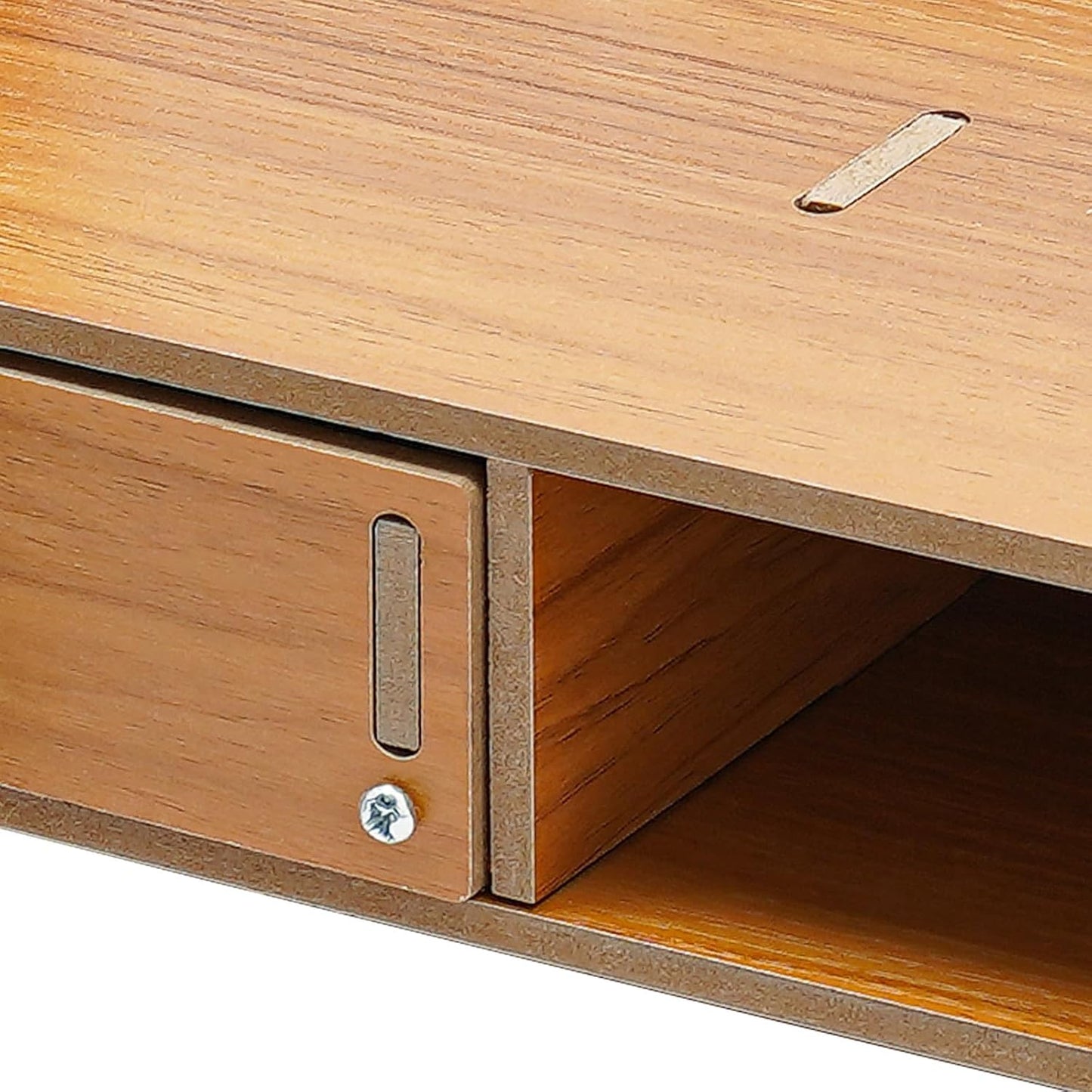 QUSKLISU (07) Computer Monitor Stand, Computer Rack with Drawers, Two top Platforms Desk Organizer Monitor Stand